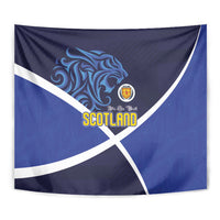Scotland National Football Tapestry Lions with Flag Sporty Tartan Style