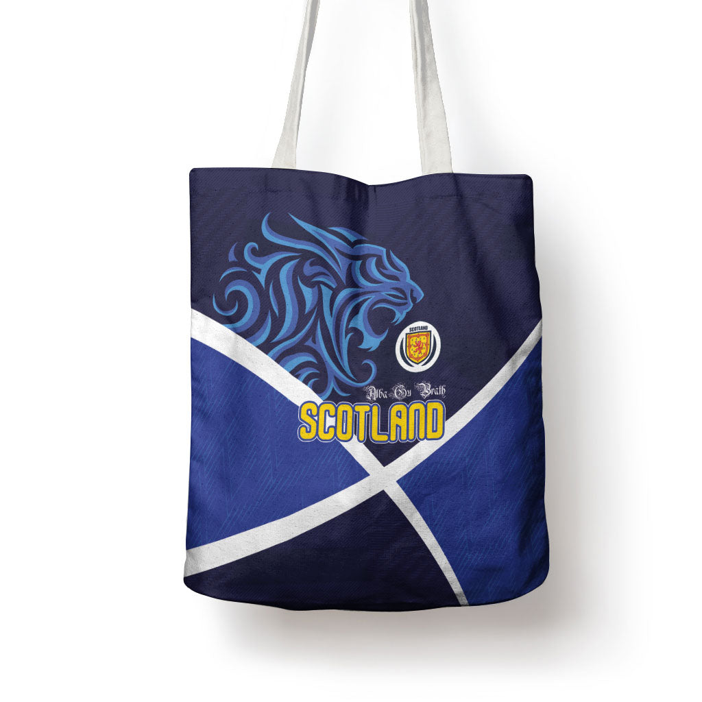 Scotland National Football Tote Bag Lions with Flag Sporty Tartan Style