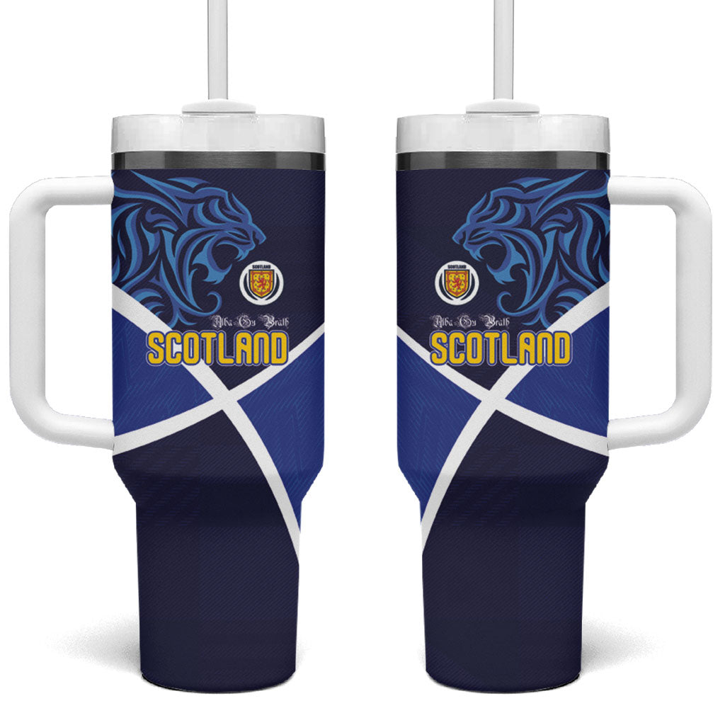 Scotland National Football Tumbler With Handle Lions with Flag Sporty Tartan Style