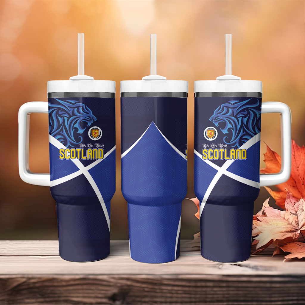 Scotland National Football Tumbler With Handle Lions with Flag Sporty Tartan Style
