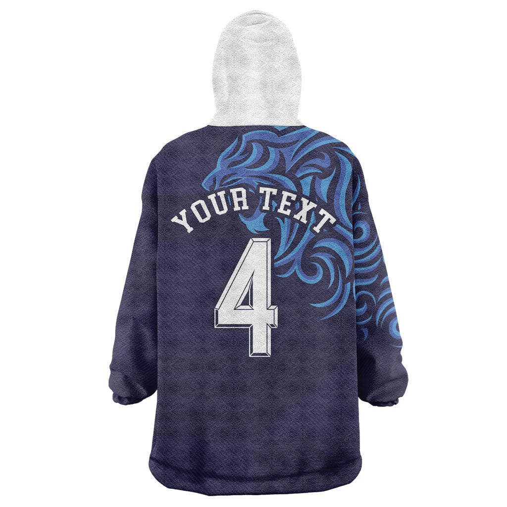 Custom Scotland National Football Wearable Blanket Hoodie Lions with Flag Sporty Tartan Style