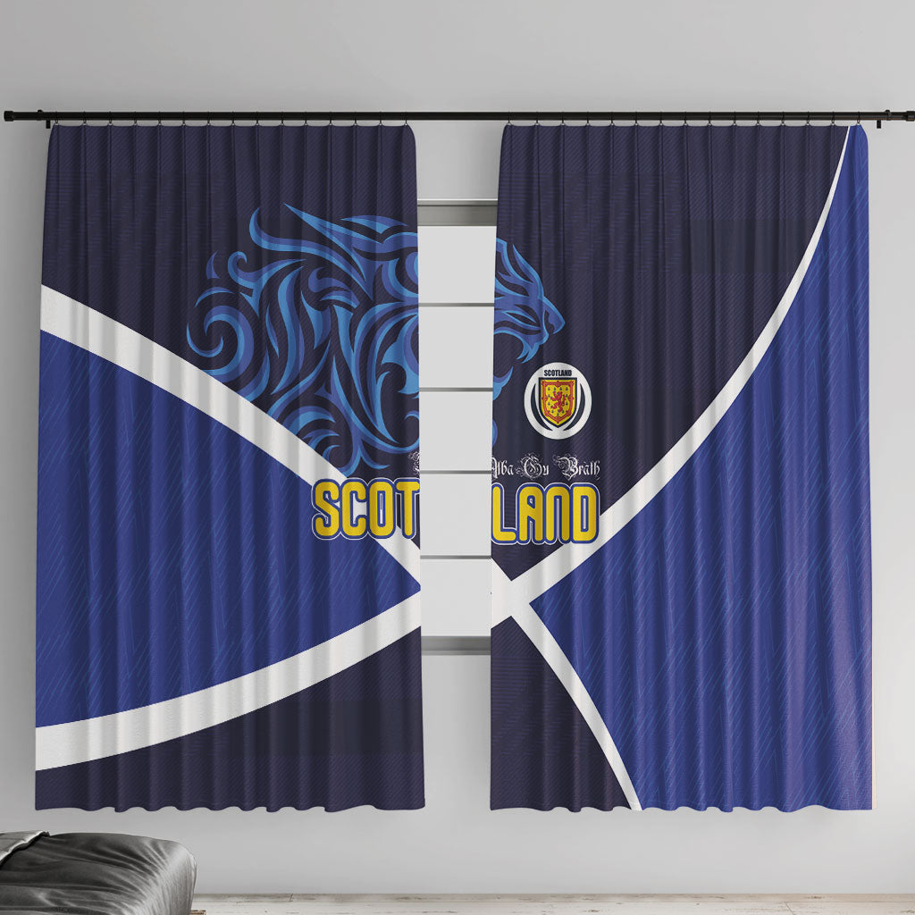 Scotland National Football Window Curtain Lions with Flag Sporty Tartan Style