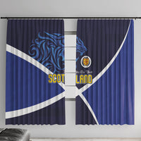 Scotland National Football Window Curtain Lions with Flag Sporty Tartan Style