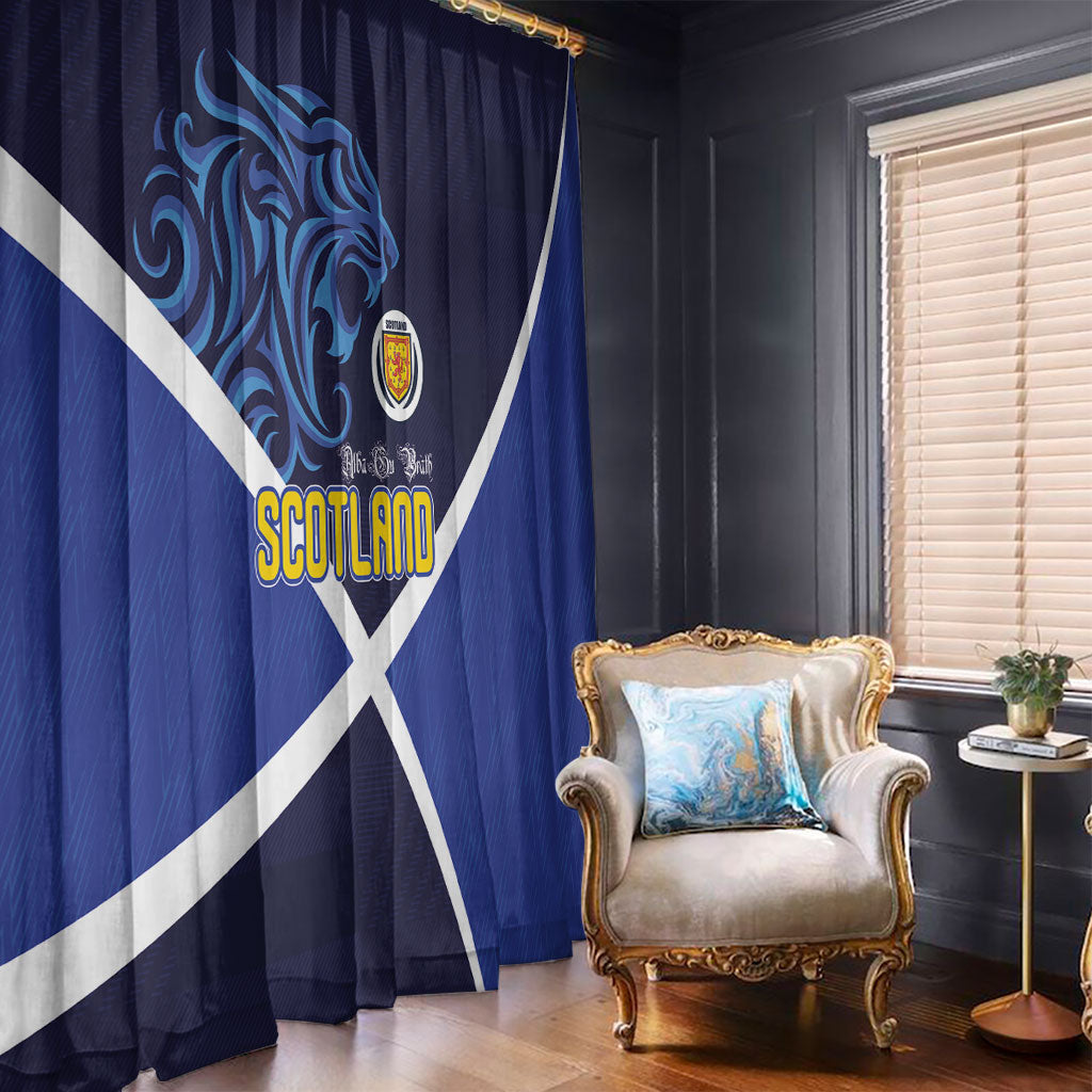 Scotland National Football Window Curtain Lions with Flag Sporty Tartan Style