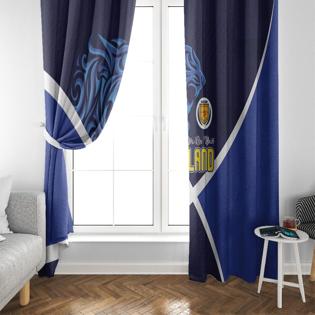 Scotland National Football Window Curtain Lions with Flag Sporty Tartan Style