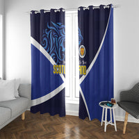 Scotland National Football Window Curtain Lions with Flag Sporty Tartan Style