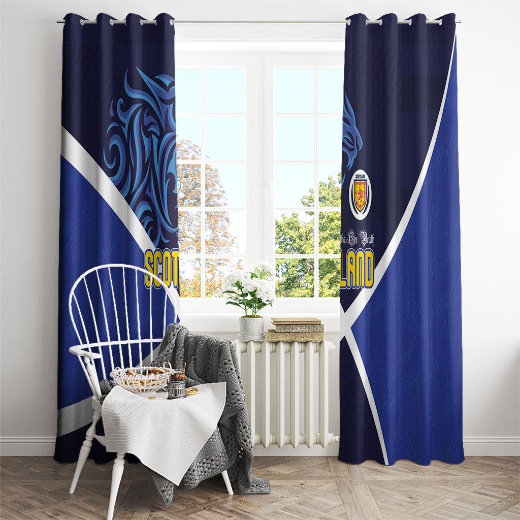 Scotland National Football Window Curtain Lions with Flag Sporty Tartan Style