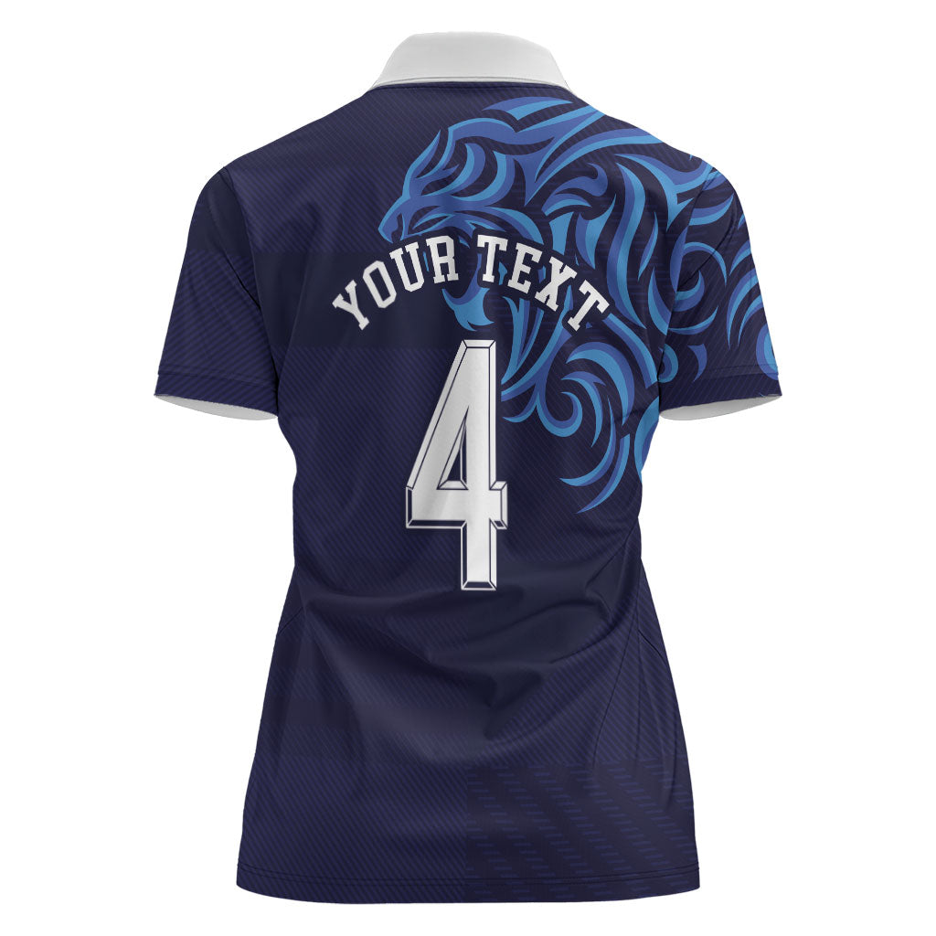 Custom Scotland National Football Women Polo Shirt Lions with Flag Sporty Tartan Style
