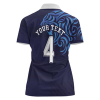 Custom Scotland National Football Women Polo Shirt Lions with Flag Sporty Tartan Style