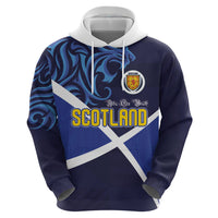 Custom Scotland National Football Zip Hoodie Lions with Flag Sporty Tartan Style