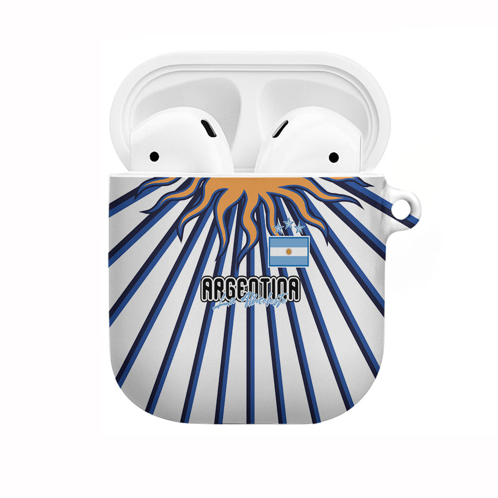 Argentina National Football AirPods Case Sun Of May Retro Starburst Graphic Art