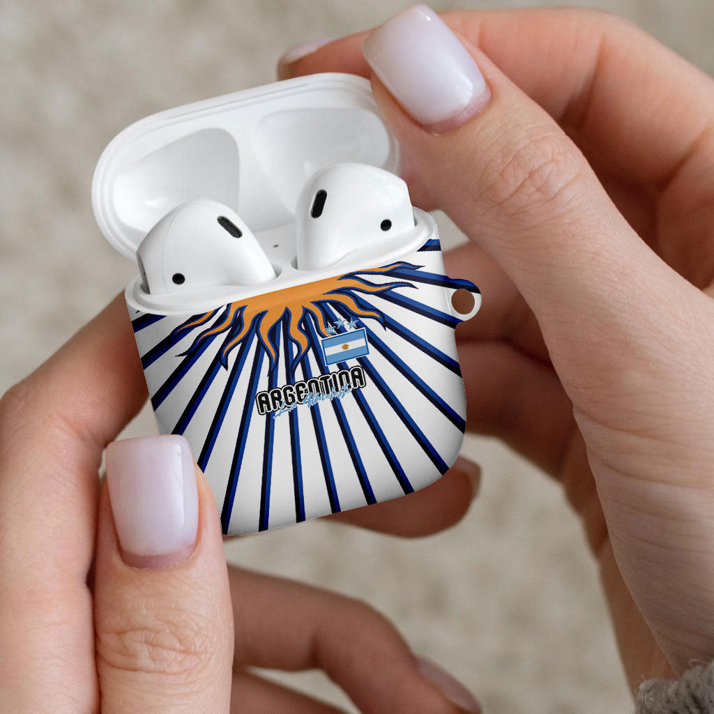 Argentina National Football AirPods Case Sun Of May Retro Starburst Graphic Art