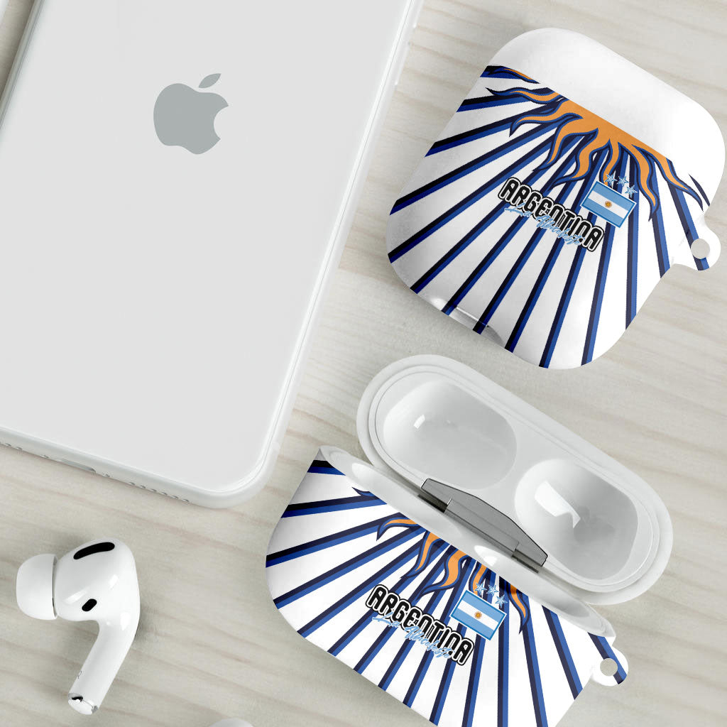 Argentina National Football AirPods Case Sun Of May Retro Starburst Graphic Art