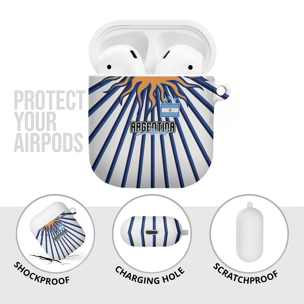 Argentina National Football AirPods Case Sun Of May Retro Starburst Graphic Art