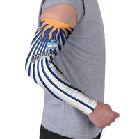Personalized Argentina National Football Arm Sleeves Sun Of May Retro Starburst Graphic Art