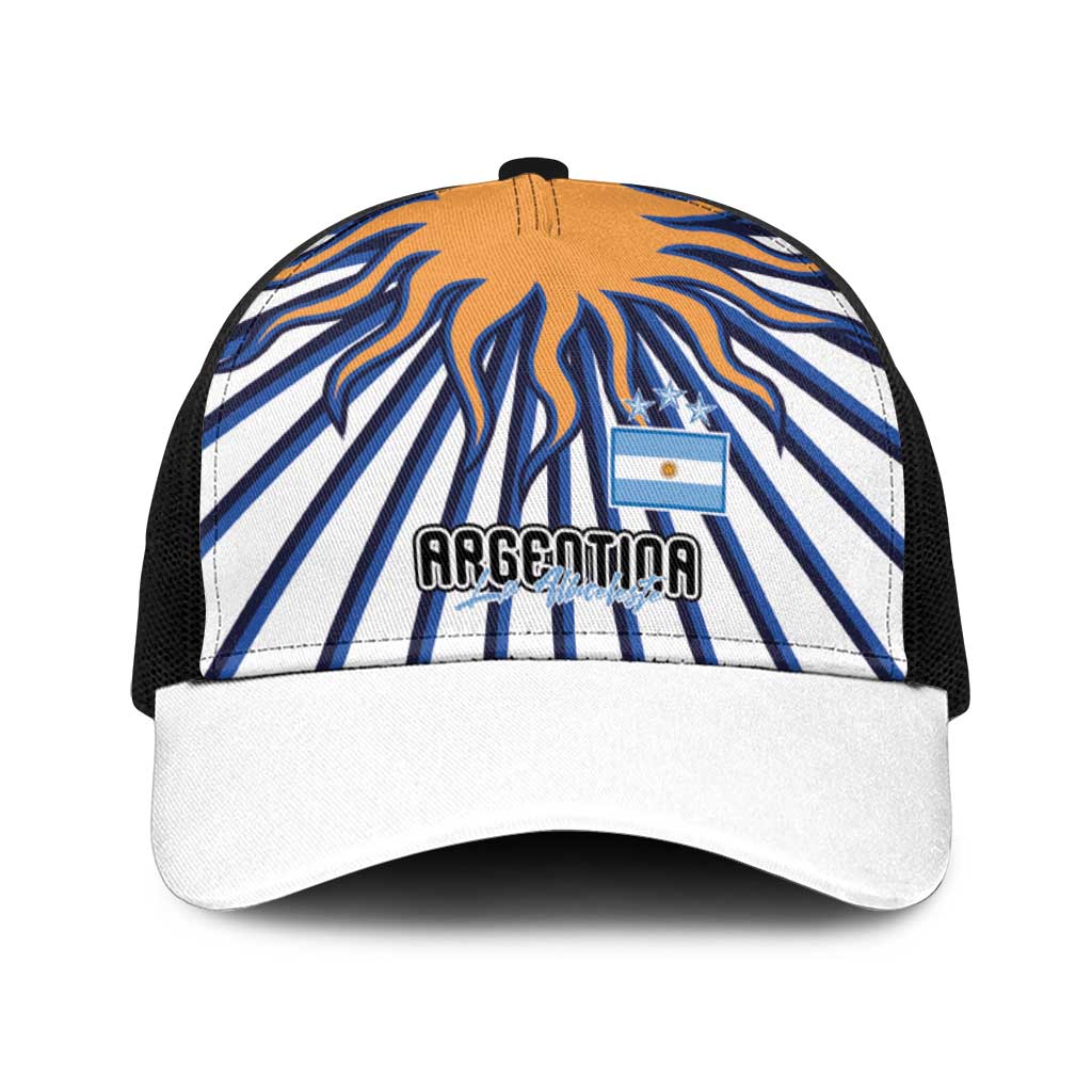 Argentina National Football Baseball Net Cap Sun Of May Retro Starburst Graphic Art