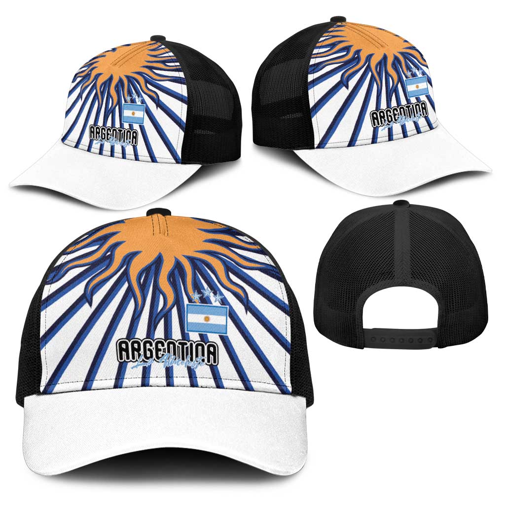 Argentina National Football Baseball Net Cap Sun Of May Retro Starburst Graphic Art