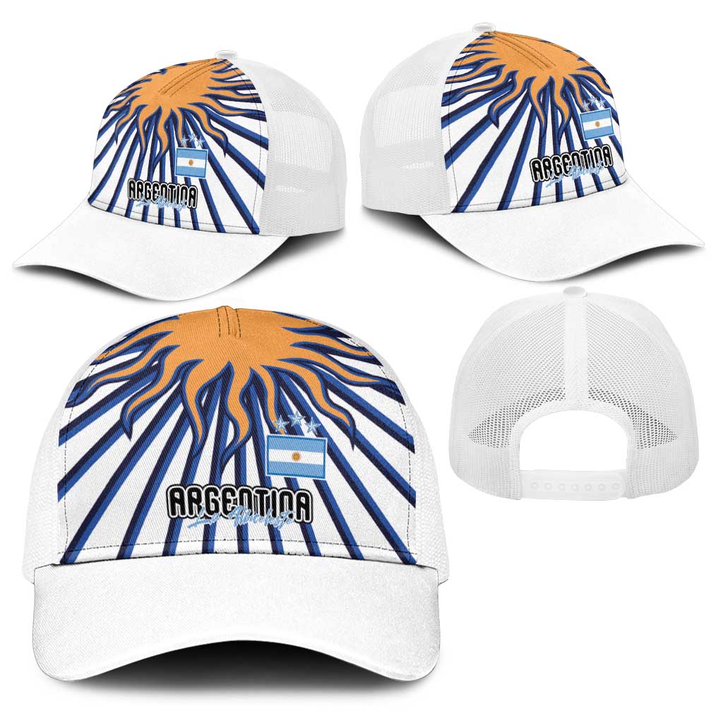 Argentina National Football Baseball Net Cap Sun Of May Retro Starburst Graphic Art