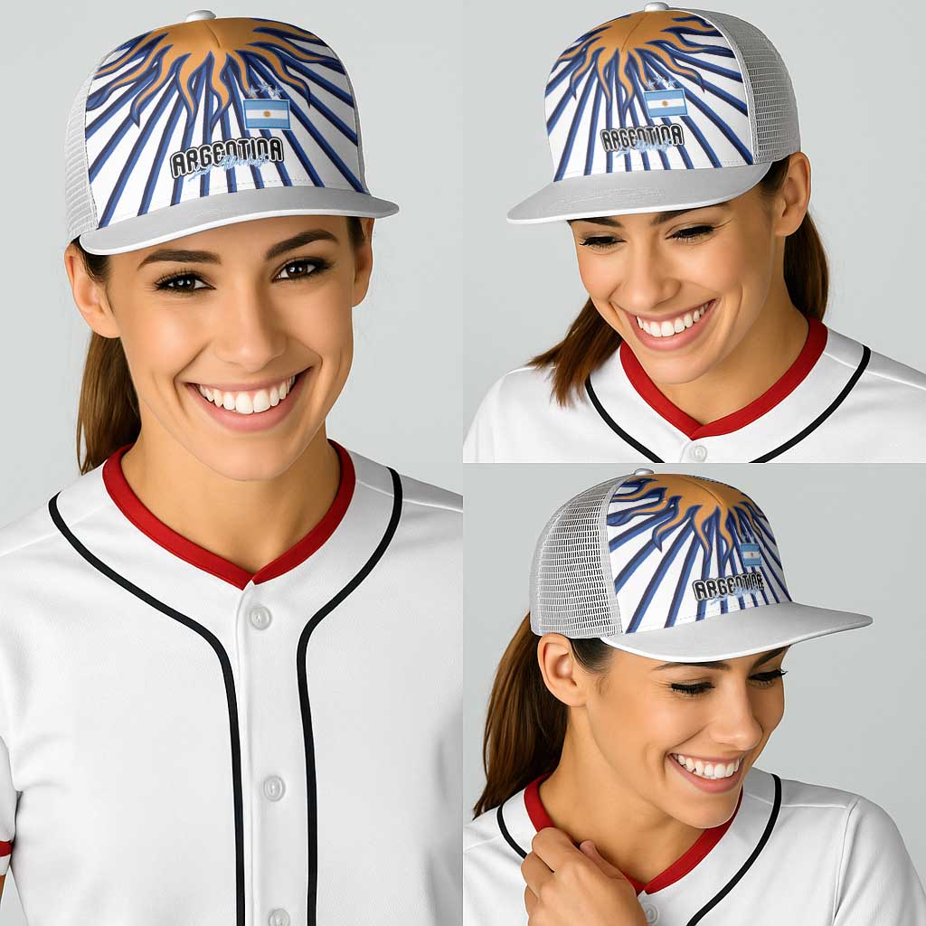 Argentina National Football Baseball Net Cap Sun Of May Retro Starburst Graphic Art