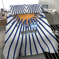 Argentina National Football Bedding Set Sun Of May Retro Starburst Graphic Art