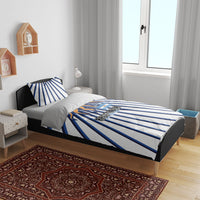 Argentina National Football Bedding Set Sun Of May Retro Starburst Graphic Art