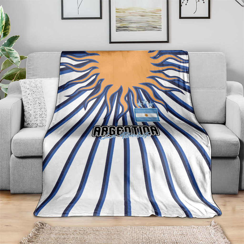 Argentina National Football Blanket Sun Of May Retro Starburst Graphic Art