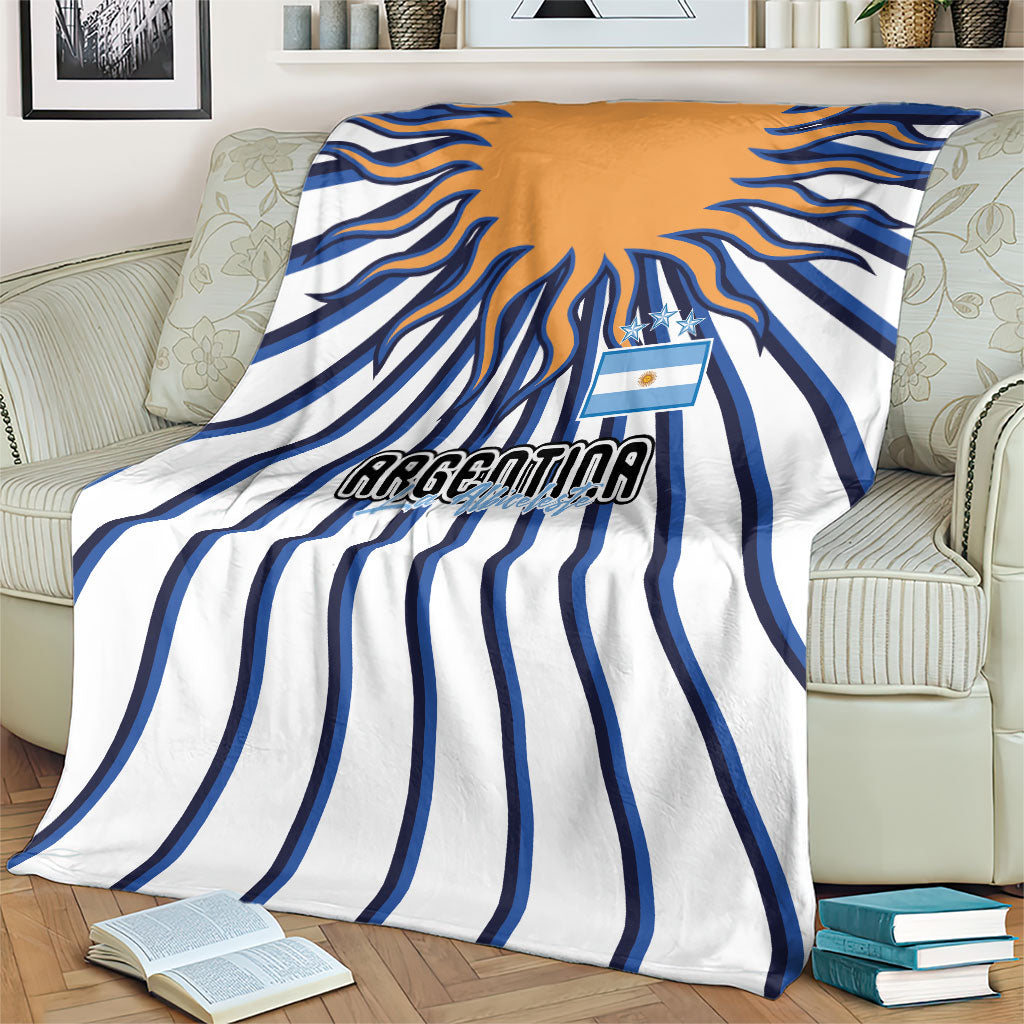 Argentina National Football Blanket Sun Of May Retro Starburst Graphic Art