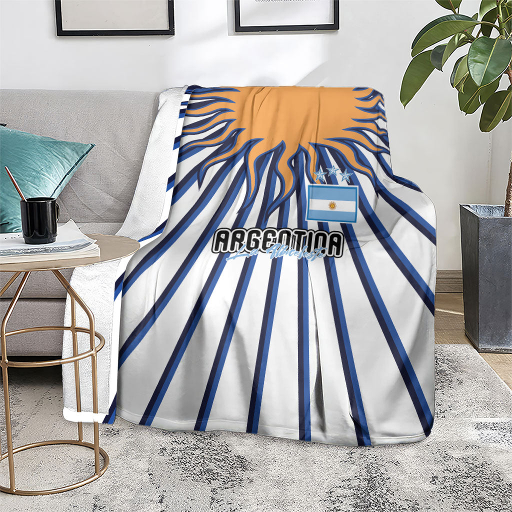 Argentina National Football Blanket Sun Of May Retro Starburst Graphic Art