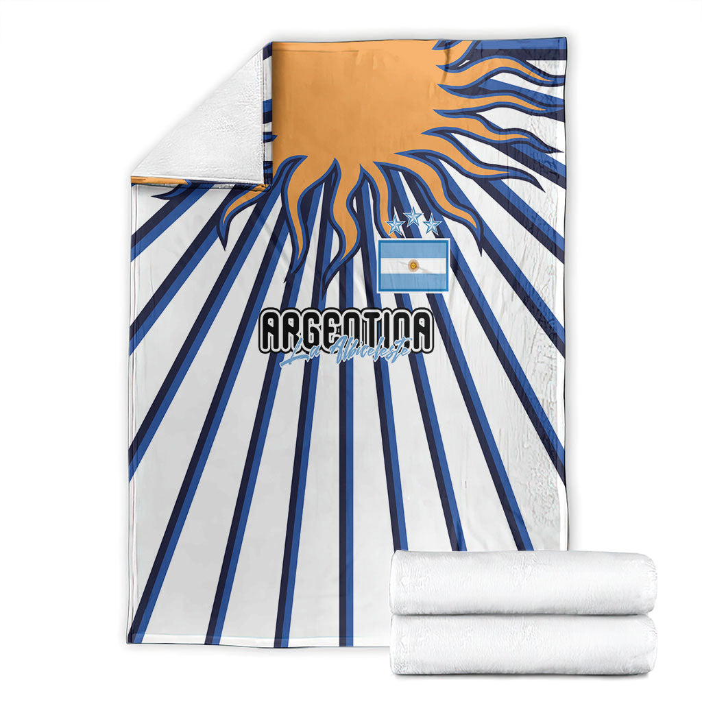 Argentina National Football Blanket Sun Of May Retro Starburst Graphic Art