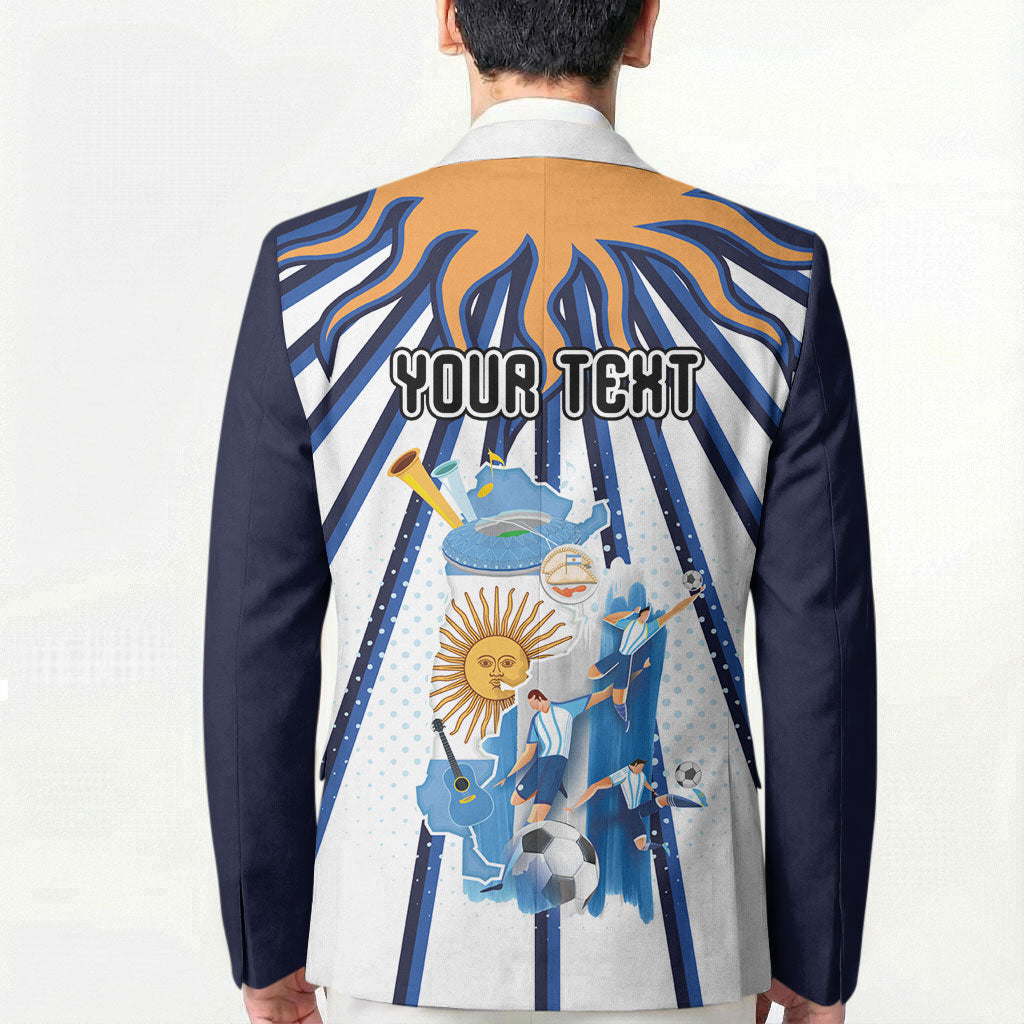 Personalized Argentina National Football Blazer Sun Of May Retro Starburst Graphic Art