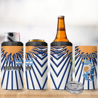 Personalized Argentina National Football 4 in 1 Can Cooler Tumbler Sun Of May Retro Starburst Graphic Art