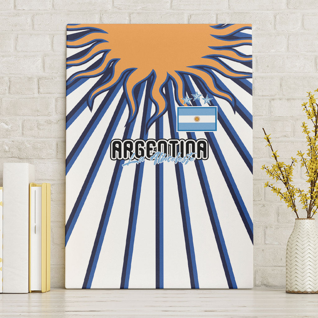 Argentina National Football Canvas Wall Art Sun Of May Retro Starburst Graphic Art