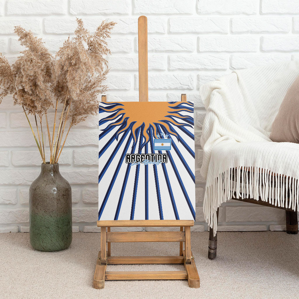 Argentina National Football Canvas Wall Art Sun Of May Retro Starburst Graphic Art