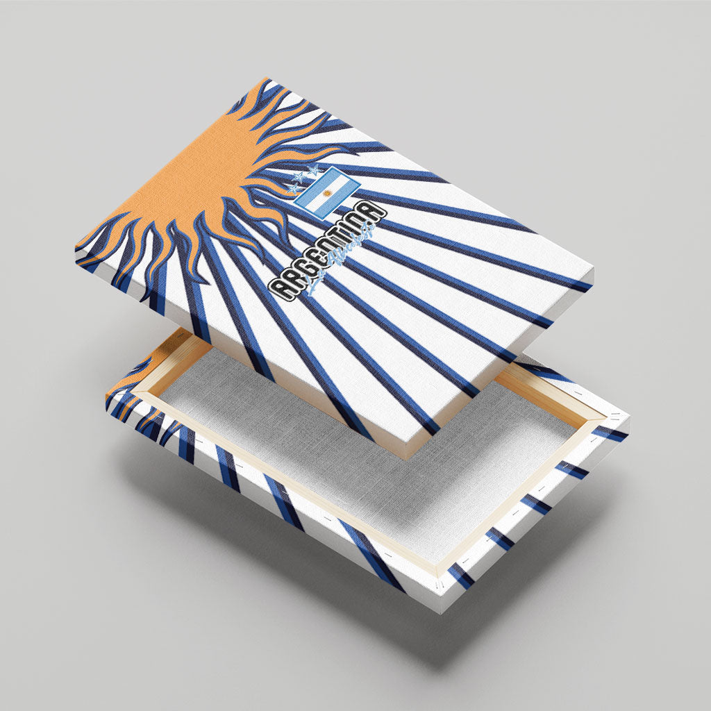 Argentina National Football Canvas Wall Art Sun Of May Retro Starburst Graphic Art