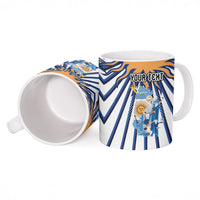 Personalized Argentina National Football Ceramic Mug Sun Of May Retro Starburst Graphic Art