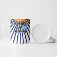 Personalized Argentina National Football Ceramic Mug Sun Of May Retro Starburst Graphic Art