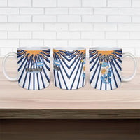 Personalized Argentina National Football Ceramic Mug Sun Of May Retro Starburst Graphic Art