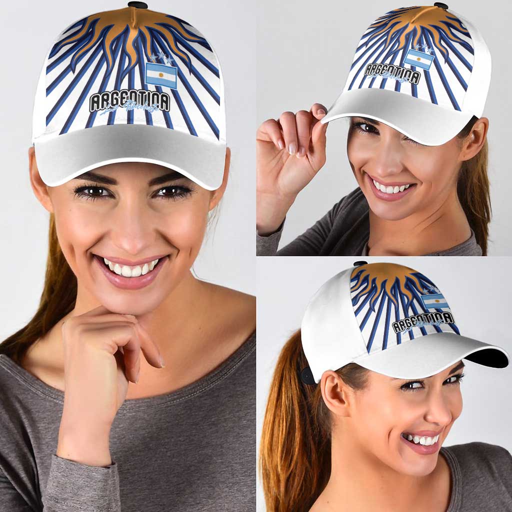 Argentina National Football Classic Cap Sun Of May Retro Starburst Graphic Art