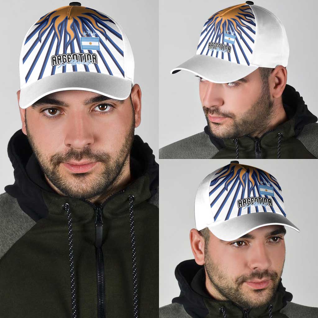 Argentina National Football Classic Cap Sun Of May Retro Starburst Graphic Art