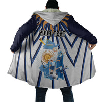 Personalized Argentina National Football Cloak Sun Of May Retro Starburst Graphic Art