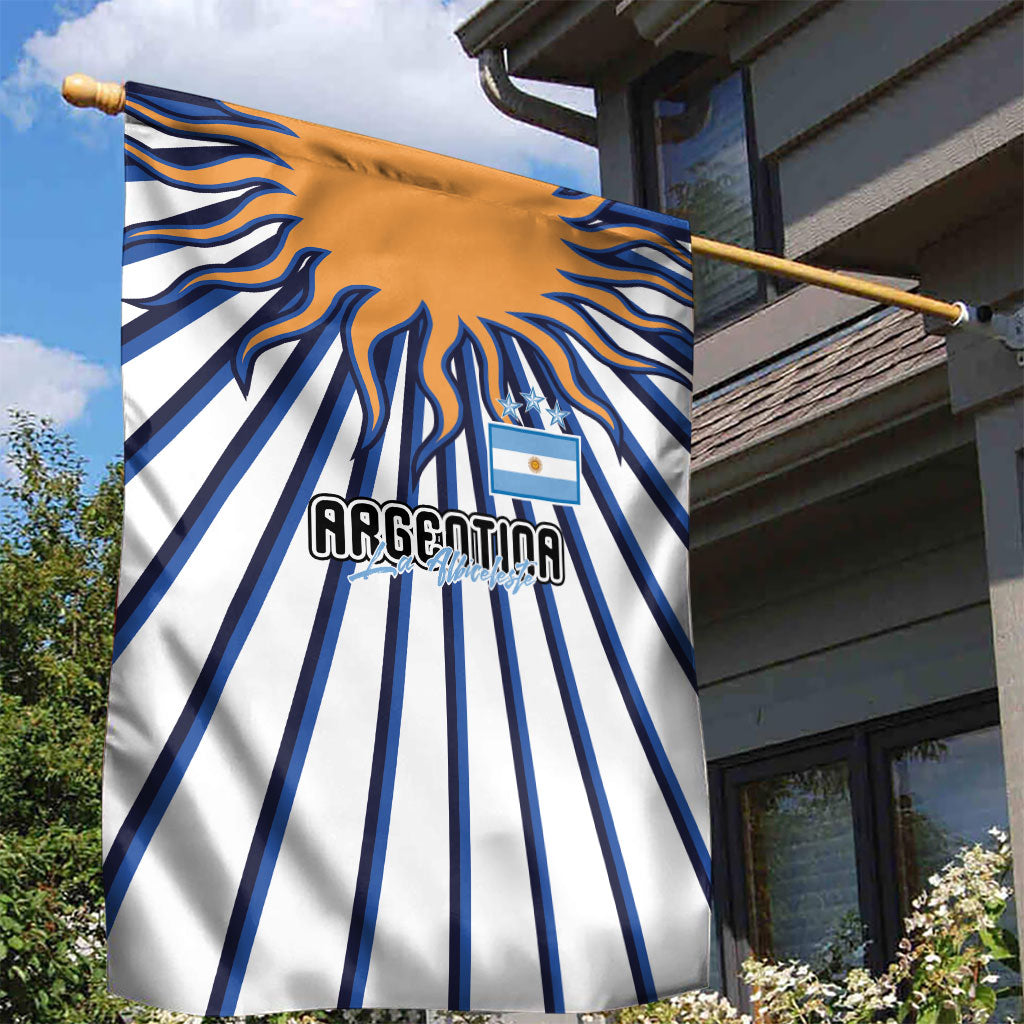 Argentina National Football Garden Flag Sun Of May Retro Starburst Graphic Art