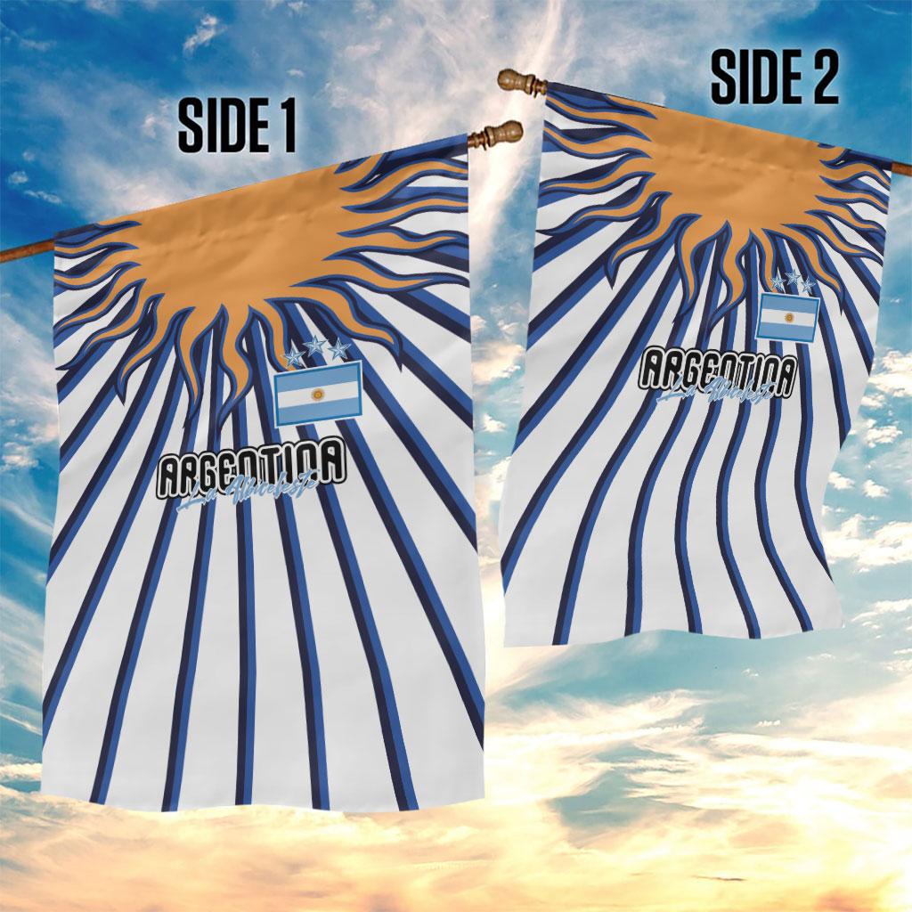 Argentina National Football Garden Flag Sun Of May Retro Starburst Graphic Art