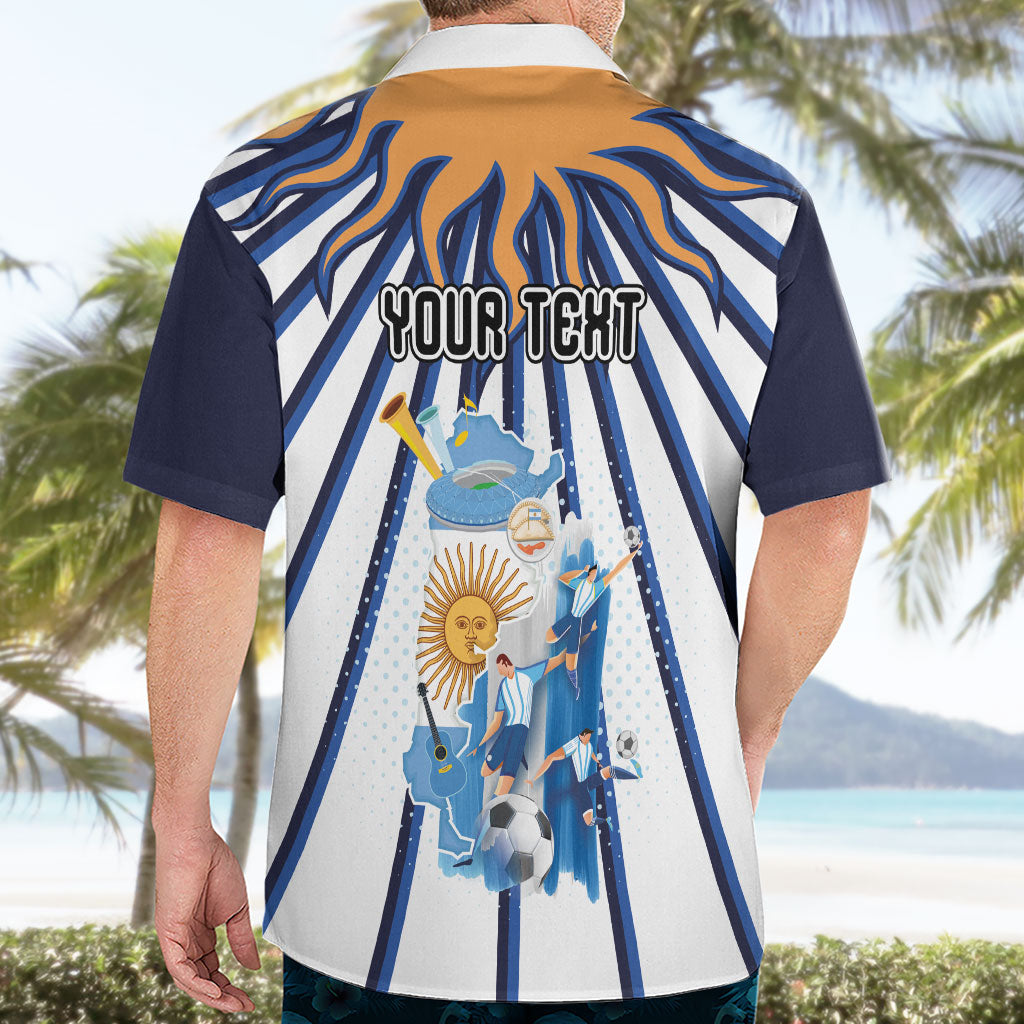 Personalized Argentina National Football Hawaiian Shirt Sun Of May Retro Starburst Graphic Art