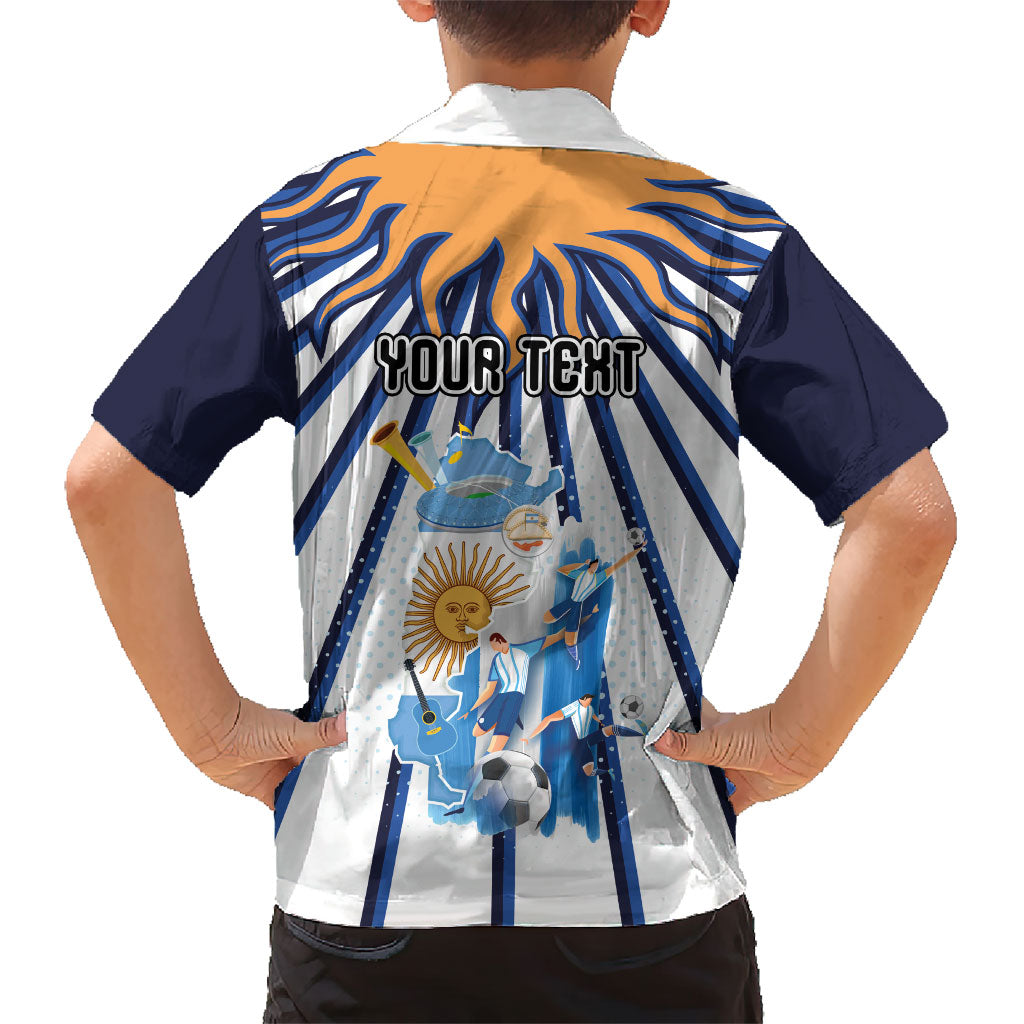 Personalized Argentina National Football Hawaiian Shirt Sun Of May Retro Starburst Graphic Art