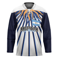 Personalized Argentina National Football Hockey Jersey Sun Of May Retro Starburst Graphic Art