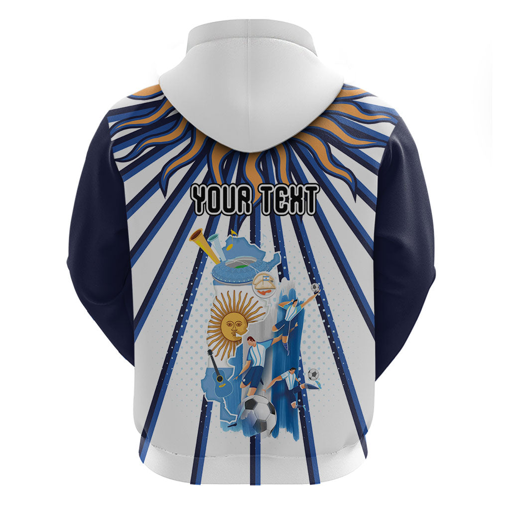 Personalized Argentina National Football Hoodie Sun Of May Retro Starburst Graphic Art