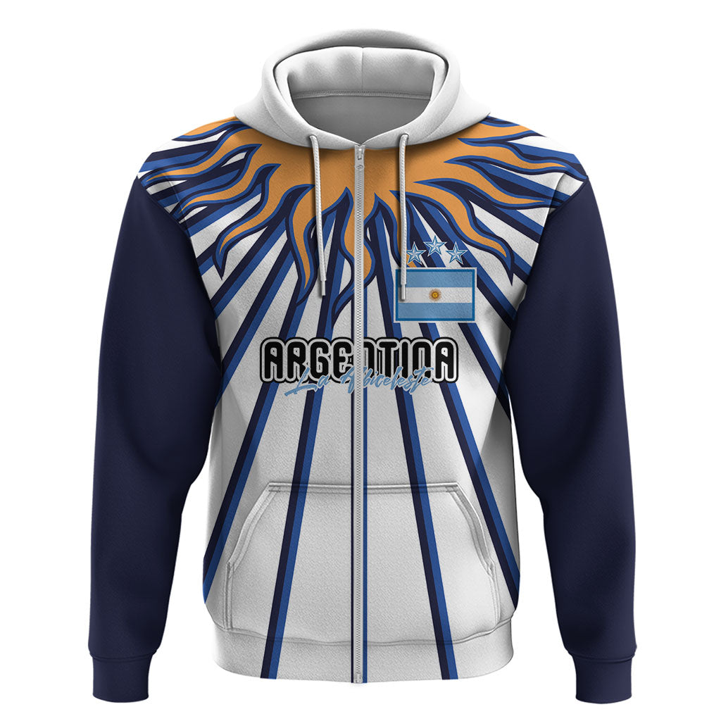 Personalized Argentina National Football Hoodie Sun Of May Retro Starburst Graphic Art