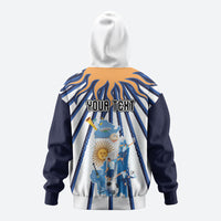 Personalized Argentina National Football Hoodie Sun Of May Retro Starburst Graphic Art