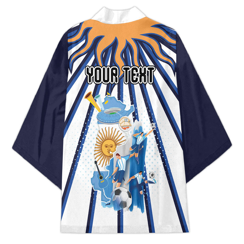 Personalized Argentina National Football Kimono Sun Of May Retro Starburst Graphic Art