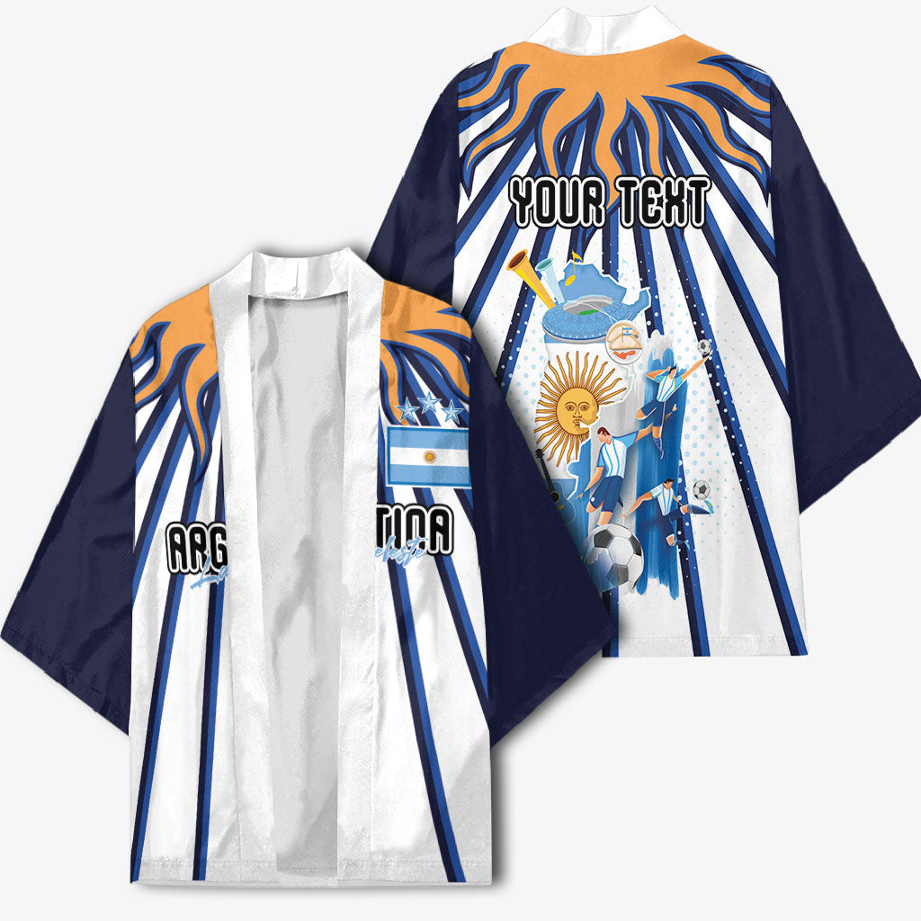 Personalized Argentina National Football Kimono Sun Of May Retro Starburst Graphic Art